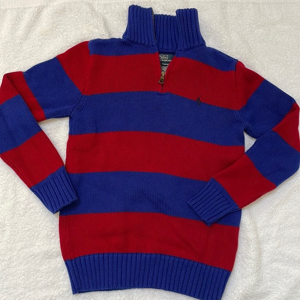 Boys Polo Ralph Lauren Cotton Quarter Zip Sweater Medium (10-12)